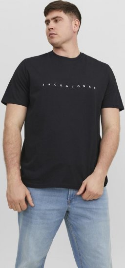 Jack & Jones STAR T-Shirt Black - Kratke Majice - Moške kratke majice za močnejše postave