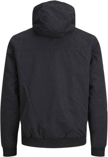 Jack & Jones RUSH SOLID Bomber Jacket with Hood Black - Jakne - Moške bunde za Močnejše Postave