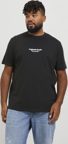 Jack & Jones ESTERBRO T-Shirt Black - Kratke Majice - Moške kratke majice za močnejše postave