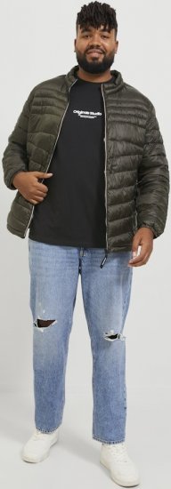 Jack & Jones ESTERBRO T-Shirt Black - Kratke Majice - Moške kratke majice za močnejše postave