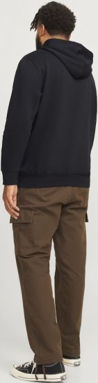 Jack & Jones 2 COL LOGO Hoodie Black - Puloverji & jopice - Moški Puloverji & Jopice za Močnejše Postave