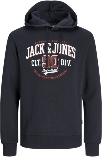 Jack & Jones 2 COL LOGO Hoodie Dark Navy - Puloverji & jopice - Moški Puloverji & Jopice za Močnejše Postave