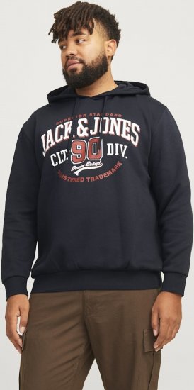 Jack & Jones 2 COL LOGO Hoodie Dark Navy - Puloverji & jopice - Moški Puloverji & Jopice za Močnejše Postave