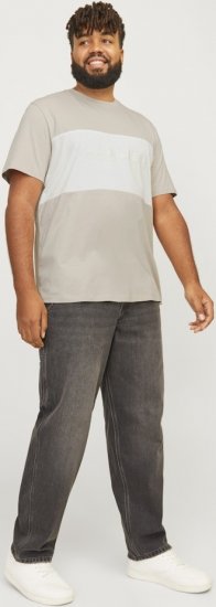 Jack & Jones LEGACY BLOCKING T-Shirt Beige - Kratke Majice - Moške kratke majice za močnejše postave