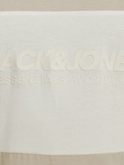 Jack & Jones LEGACY BLOCKING T-Shirt Beige - Kratke Majice - Moške kratke majice za močnejše postave