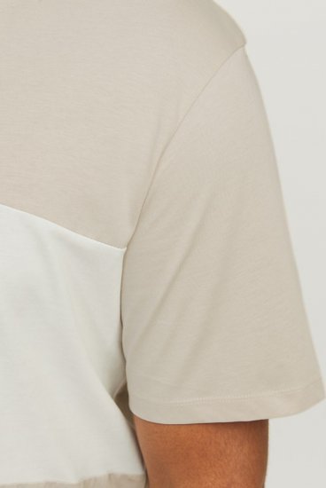 Jack & Jones LEGACY BLOCKING T-Shirt Beige - Kratke Majice - Moške kratke majice za močnejše postave