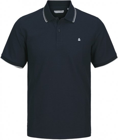 Jack & Jones AUSTIN PLAY Polo Dark Blue - Polo majice - Moške Polo Majice za Močnejše Postave