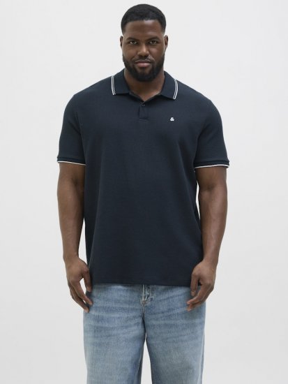 Jack & Jones AUSTIN PLAY Polo Dark Blue - Polo majice - Moške Polo Majice za Močnejše Postave