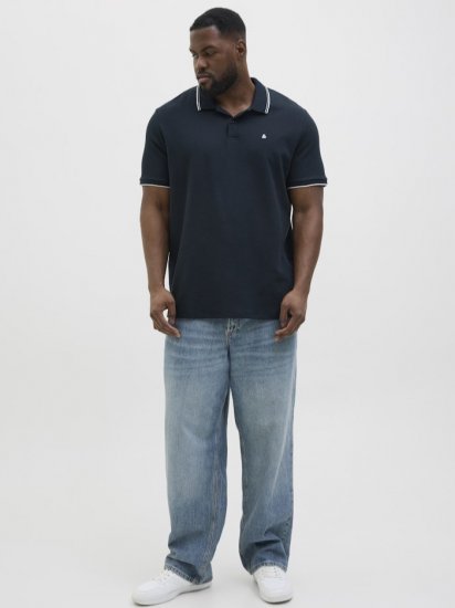 Jack & Jones AUSTIN PLAY Polo Dark Blue - Polo majice - Moške Polo Majice za Močnejše Postave
