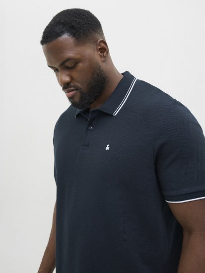 Jack & Jones AUSTIN PLAY Polo Dark Blue - Polo majice - Moške Polo Majice za Močnejše Postave