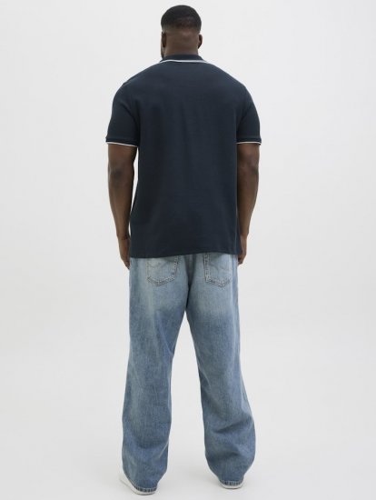 Jack & Jones AUSTIN PLAY Polo Dark Blue - Polo majice - Moške Polo Majice za Močnejše Postave