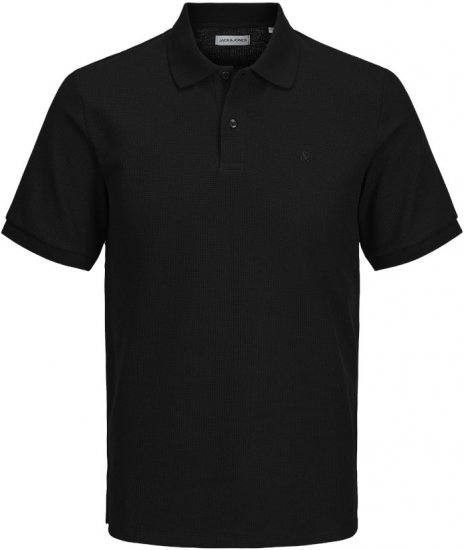 Jack & Jones AUSTIN CLASSIC Polo Black - Polo majice - Moške Polo Majice za Močnejše Postave