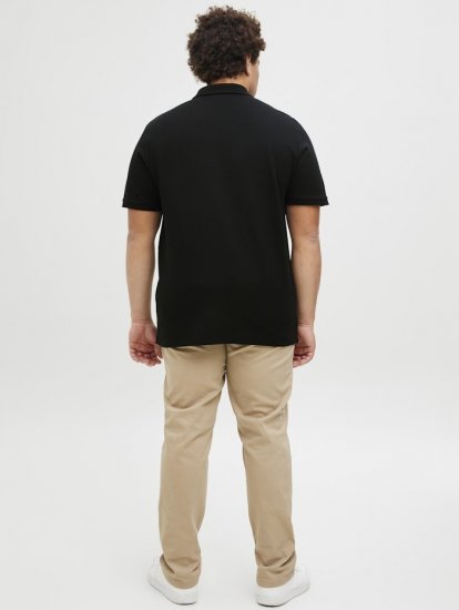 Jack & Jones AUSTIN CLASSIC Polo Black - Polo majice - Moške Polo Majice za Močnejše Postave