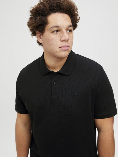 Jack & Jones AUSTIN CLASSIC Polo Black - Polo majice - Moške Polo Majice za Močnejše Postave