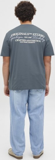 Jack & Jones Lington Crew Neck T-Shirt Grey - Kratke Majice - Moške kratke majice za močnejše postave