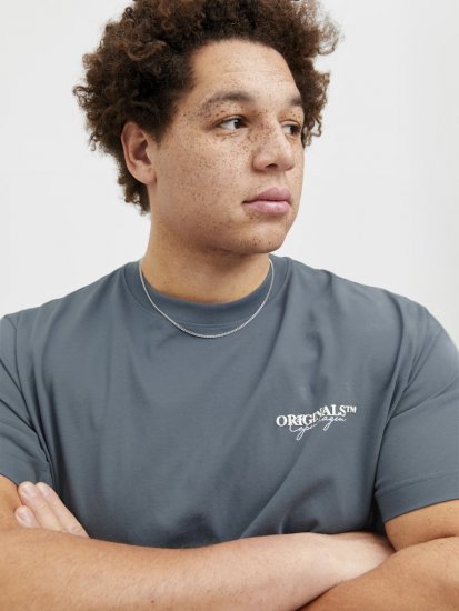 Jack & Jones Lington Crew Neck T-Shirt Grey - Kratke Majice - Moške kratke majice za močnejše postave