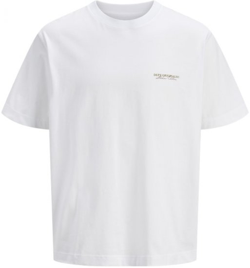 Jack & Jones Lington Crew Neck T-Shirt Bright White - Kratke Majice - Moške kratke majice za močnejše postave