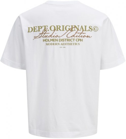 Jack & Jones Lington Crew Neck T-Shirt Bright White - Kratke Majice - Moške kratke majice za močnejše postave