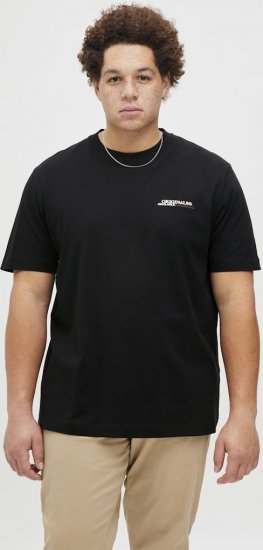 Jack & Jones Lington Crew Neck T-Shirt Black - Kratke Majice - Moške kratke majice za močnejše postave