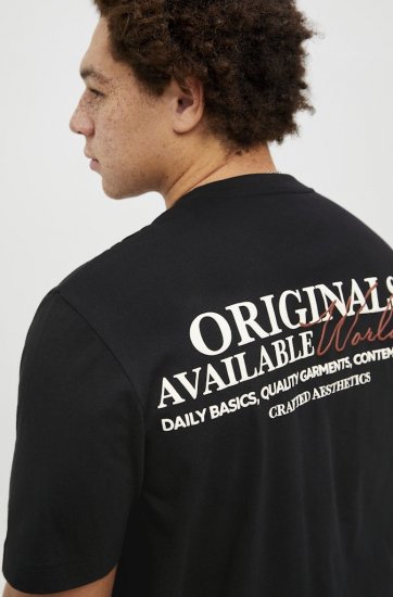 Jack & Jones Lington Crew Neck T-Shirt Black - Kratke Majice - Moške kratke majice za močnejše postave