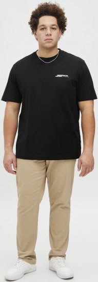 Jack & Jones Lington Crew Neck T-Shirt Black - Kratke Majice - Moške kratke majice za močnejše postave
