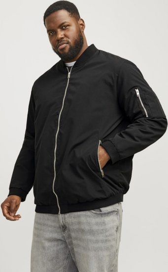 Jack & Jones RUSH Bomber Jacket Black - Jakne - Moške bunde za Močnejše Postave