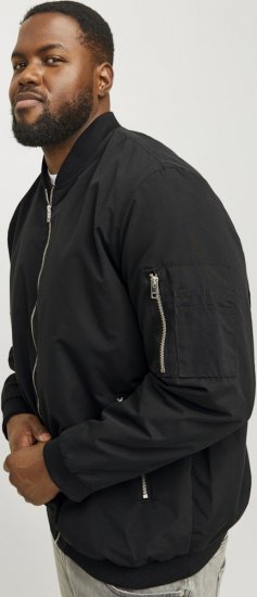Jack & Jones RUSH Bomber Jacket Black - Jakne - Moške bunde za Močnejše Postave