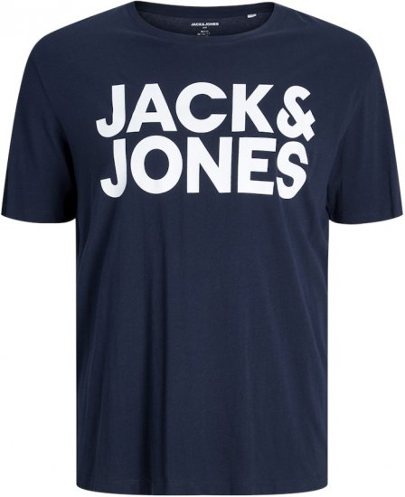 Jack & Jones CORP Logo T-Shirt Navy Blazer - Kratke Majice - Moške kratke majice za močnejše postave