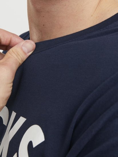 Jack & Jones CORP Logo T-Shirt Navy Blazer - Kratke Majice - Moške kratke majice za močnejše postave