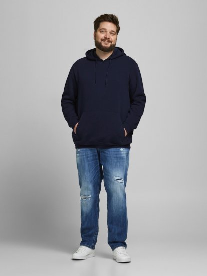 Jack & Jones JORBRINK Hoodie Navy - Puloverji & jopice - Moški Puloverji & Jopice za Močnejše Postave