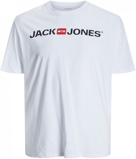 Jack & Jones JJECORP LOGO T-Shirt White - Kratke Majice - Moške kratke majice za močnejše postave
