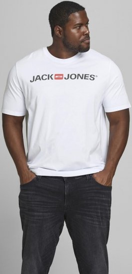 Jack & Jones JJECORP LOGO T-Shirt White - Kratke Majice - Moške kratke majice za močnejše postave