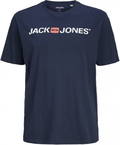 Jack & Jones Corp Logo Crew Neck T-Shirt Navy Blazer - Kratke Majice - Moške kratke majice za močnejše postave