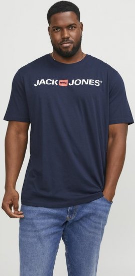 Jack & Jones Corp Logo Crew Neck T-Shirt Navy Blazer - Kratke Majice - Moške kratke majice za močnejše postave