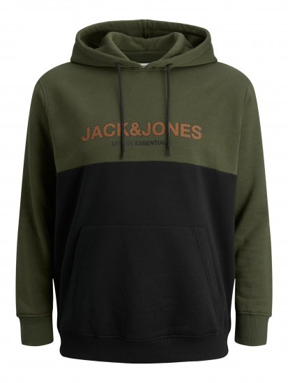 Jack & Jones JJEURBAN BLOCKING SWEAT Forest Green - Puloverji & jopice - Moški Puloverji & Jopice za Močnejše Postave