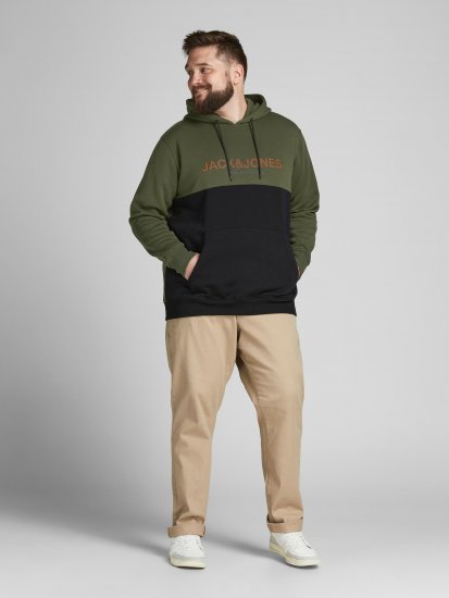 Jack & Jones JJEURBAN BLOCKING SWEAT Forest Green - Puloverji & jopice - Moški Puloverji & Jopice za Močnejše Postave