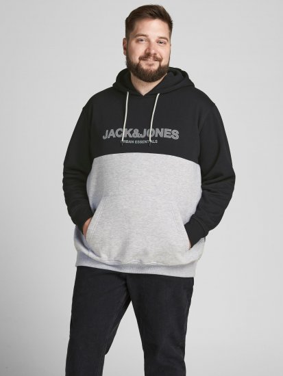 Jack & Jones JJEURBAN BLOCKING SWEAT Black - Puloverji & jopice - Moški Puloverji & Jopice za Močnejše Postave