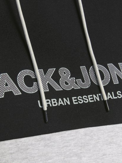 Jack & Jones JJEURBAN BLOCKING SWEAT Black - Puloverji & jopice - Moški Puloverji & Jopice za Močnejše Postave