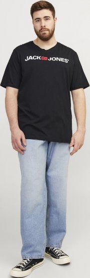 Jack & Jones Corp Logo Crew Neck T-Shirt Black - Kratke Majice - Moške kratke majice za močnejše postave