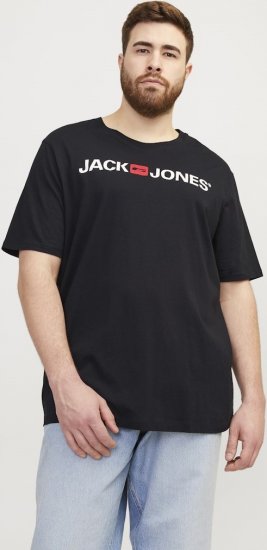 Jack & Jones Corp Logo Crew Neck T-Shirt Black - Kratke Majice - Moške kratke majice za močnejše postave