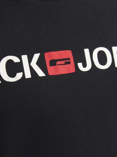 Jack & Jones Corp Logo Crew Neck T-Shirt Black - Kratke Majice - Moške kratke majice za močnejše postave