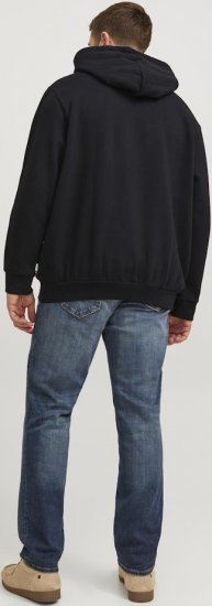 Jack & Jones CORP LOGO Large Print Hoodie Black - Puloverji & jopice - Moški Puloverji & Jopice za Močnejše Postave