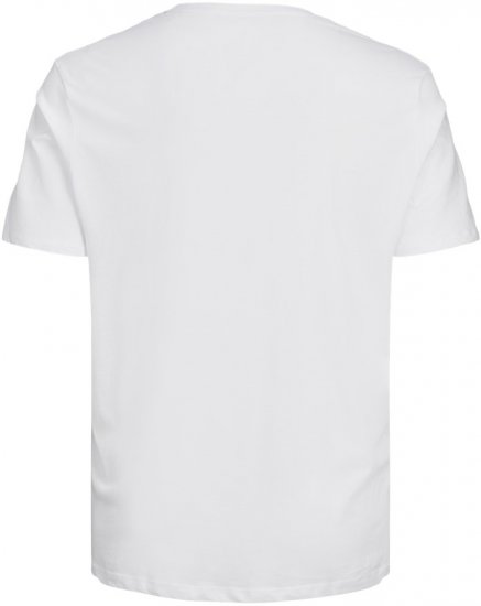 Jack & Jones CORP Logo T-Shirt White w Large Black Print - Kratke Majice - Moške kratke majice za močnejše postave