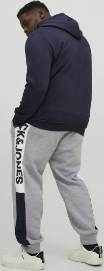 Jack & Jones CORP LOGO Large Print Hoodie Navy Blazer - Puloverji & jopice - Moški Puloverji & Jopice za Močnejše Postave