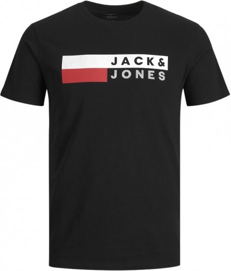 Jack & Jones CORP Logo T-Shirt Black/PLAY 4 - Kratke Majice - Moške kratke majice za močnejše postave