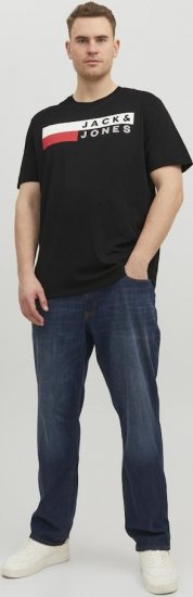 Jack & Jones CORP Logo T-Shirt Black/PLAY 4 - Kratke Majice - Moške kratke majice za močnejše postave