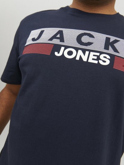 Jack & Jones CORP Logo T-Shirt Navy/PLAY 4 - Kratke Majice - Moške kratke majice za močnejše postave