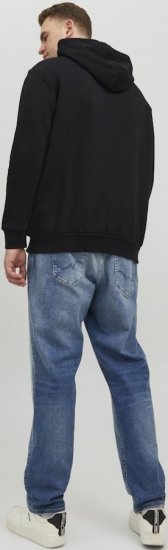 Jack & Jones CORP LOGO PLAY 4 Print Hoodie Black - Puloverji & jopice - Moški Puloverji & Jopice za Močnejše Postave