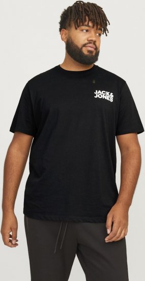 Jack & Jones CORP Logo T-Shirt Black - Kratke Majice - Moške kratke majice za močnejše postave