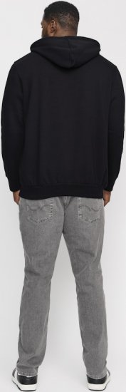 Jack & Jones CORP LOGO Small Print Hoodie Black - Puloverji & jopice - Moški Puloverji & Jopice za Močnejše Postave